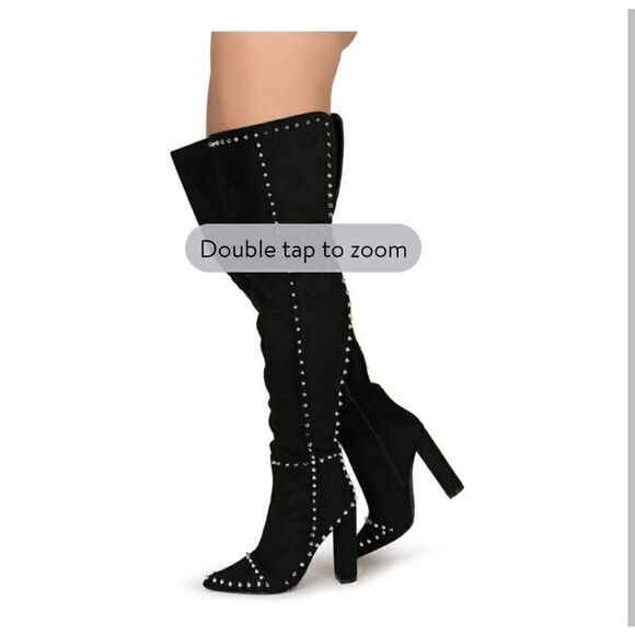 Venus Studded Alert Knee High Boots 9 - Picture 1 of 12